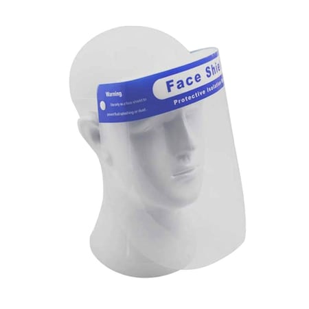 Interstate Safety Safety Face Shield, Lightweight Transparent Shield with Stretchy Elastic Band 40253